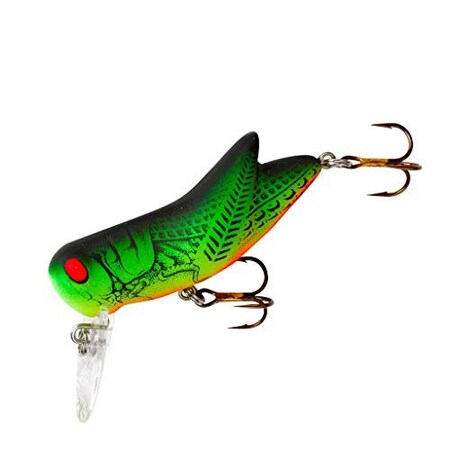 Rebel Crickhopper TopwaterCrankbait Lure, 1 12 332 Oz, Firetiger, Floating F7356